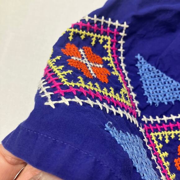 Mini Boden Embroidered Festival Skirt Girls Size 4-5 Blue 100% Cotton - Picture 6 of 11